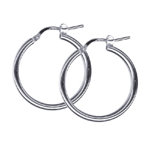 Italian plain sterling silver hoops