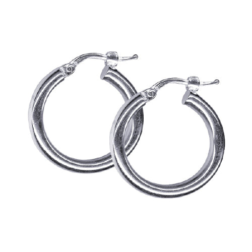 Sterling silver plain hoops