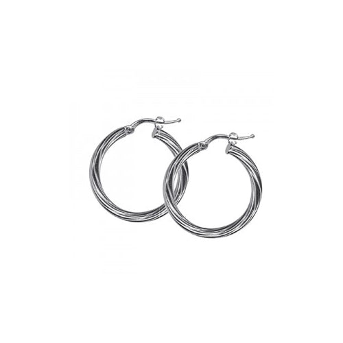Sterling silver twist hoops