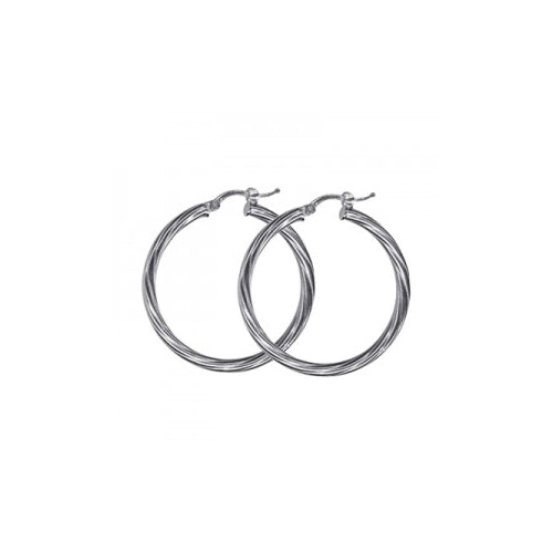 Sterling silver twist hoops