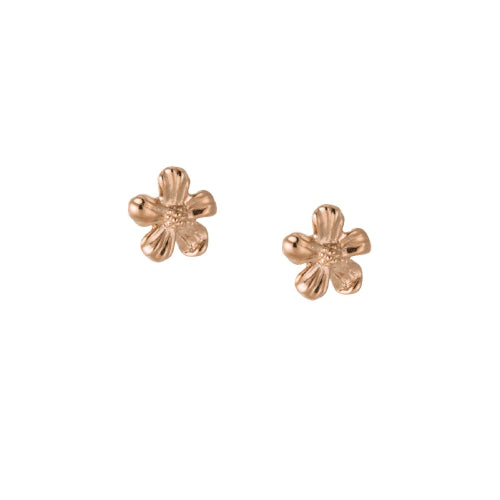 Sterling silver hibiscus stud earrings