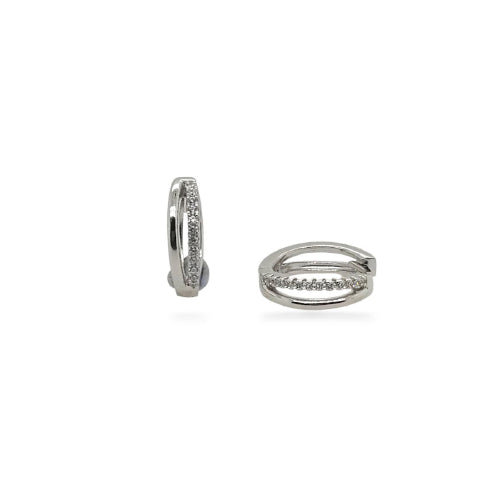 Sterling Silver Cz Huggies