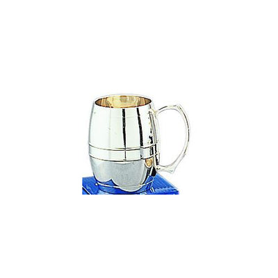 Barrell silver plated mug
