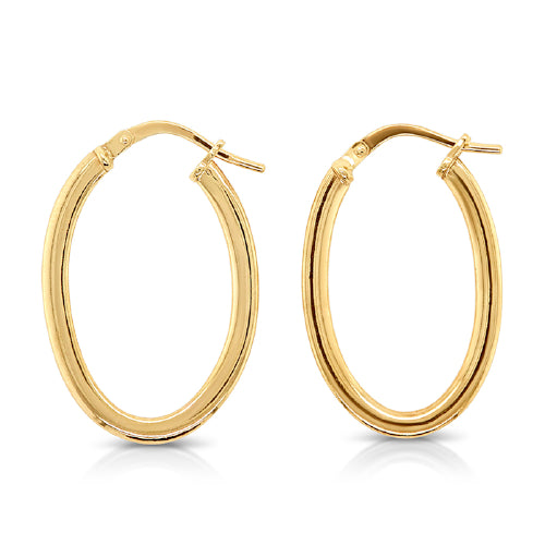 9ct Bonded Oval Hoops
