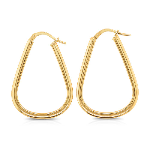 9ct Bonded Oval Hoops