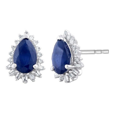 9ct sapphire and diamond earrings.