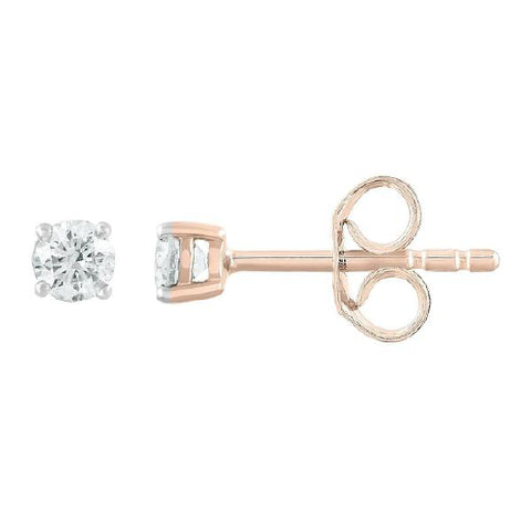 9ct rose gold .25ct diamond studs
