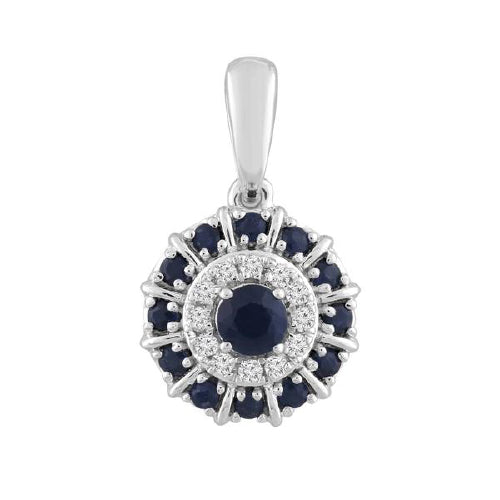 9ct Sapphire & Diamond Pendant