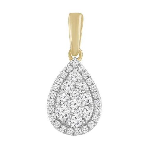 9ct tear drop diamond pendant