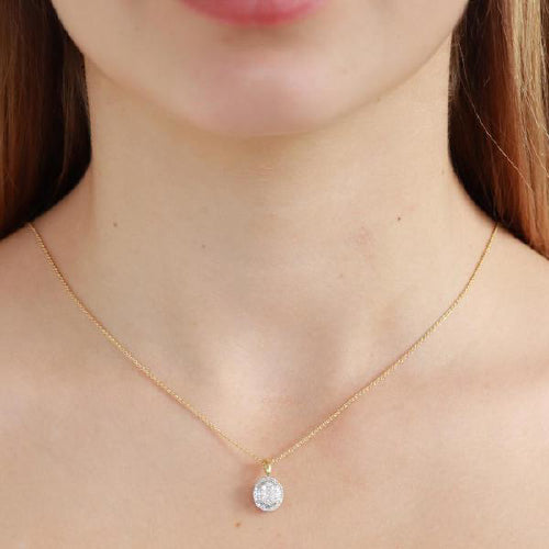 9ct gold diamond pendant
