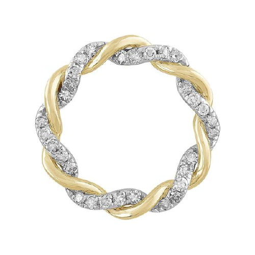 9ct diamond circle pendant