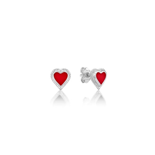 Red heart earrings