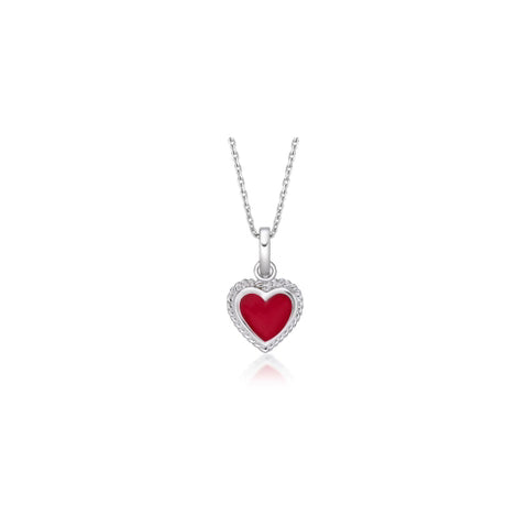 Sterling silver enamel heart necklace