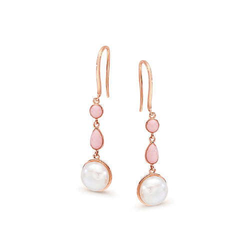 Sterling silver rose plated pearl pend