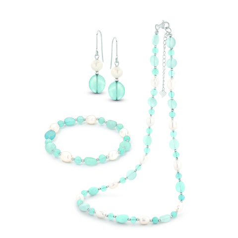 Aquamarine & pearl necklace