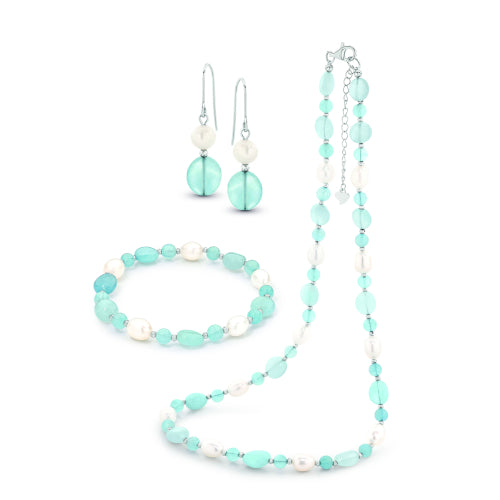 Aquamarine & pearl necklace