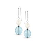 Aquamarine & pearl earrings