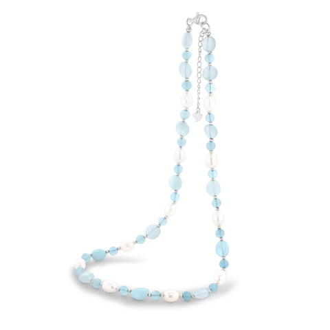 Aquamarine & pearl necklace