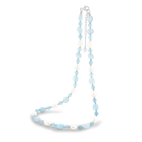 Aquamarine & pearl necklace