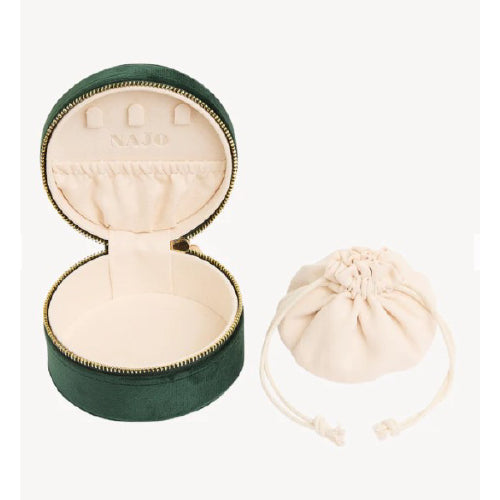 Green velvet jewellery case