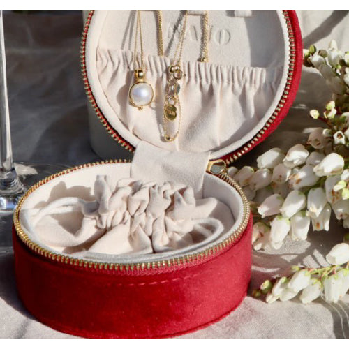 Red velvet jewellery case