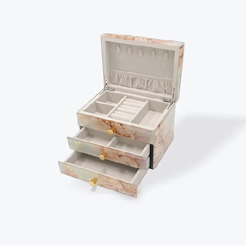 2 Draw Glass Jewel Box