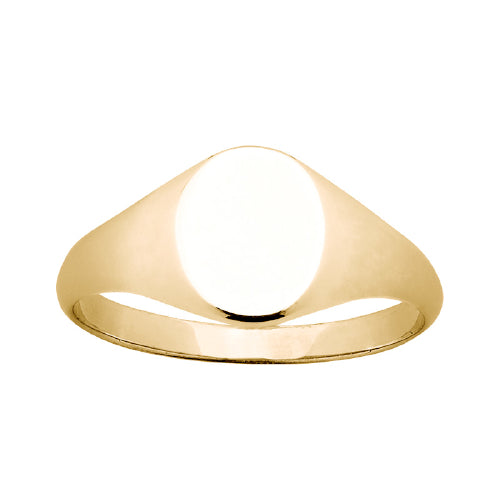9K Oval Signet Ring