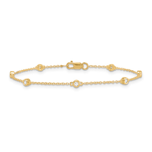 9ct Lab Diamond Bezel Bracelet
