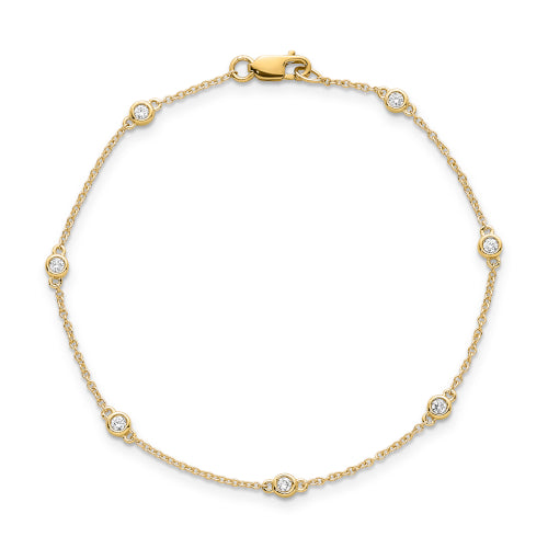 9ct Lab Diamond Bezel Bracelet