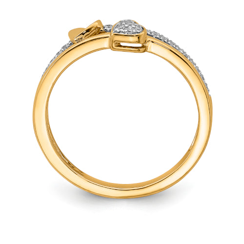 9ct Lab Diamond Butterfly Heart Ring
