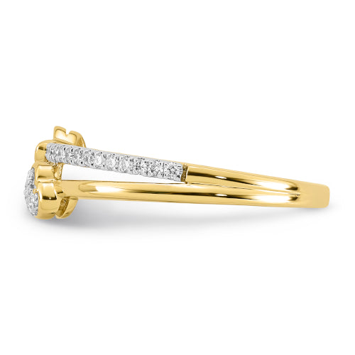 9ct Lab Diamond Butterfly Heart Ring