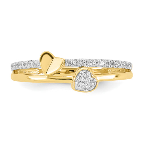 9ct Lab Diamond Butterfly Heart Ring