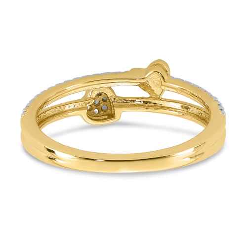 9ct Lab Diamond Butterfly Heart Ring