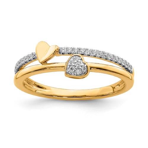 9ct Lab Diamond Butterfly Heart Ring