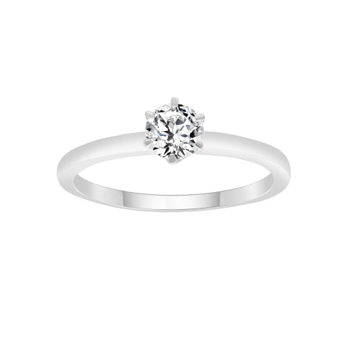 Lab 6 Claw Diamond Solitare Ring