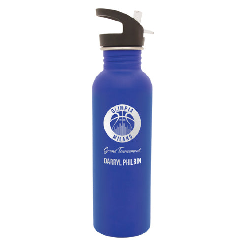 Engraved Blue Powdercoated Water Bottle