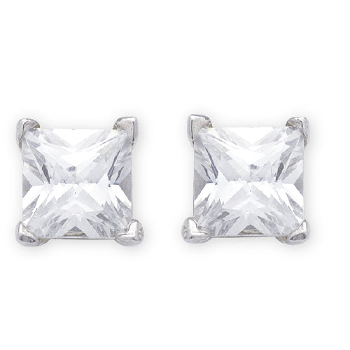 Sterling Silver CZ stud earrings.