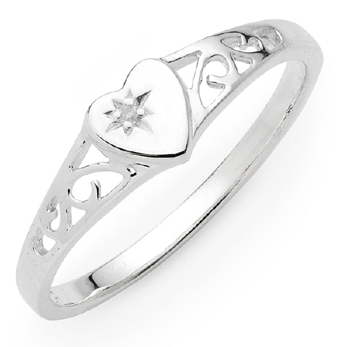 Sterling silver diamond ring