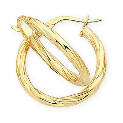 9ct gold silver filled hoops Yellow Gold