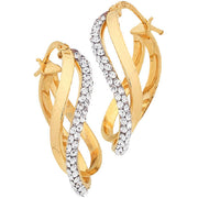 9ct Crystal Hoops
