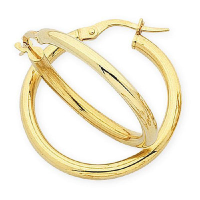 9ct gold silver filled hoop earrings. Yellow Gold