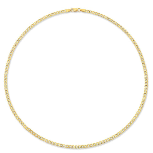 9ct yellow gold silver filled curb chain.