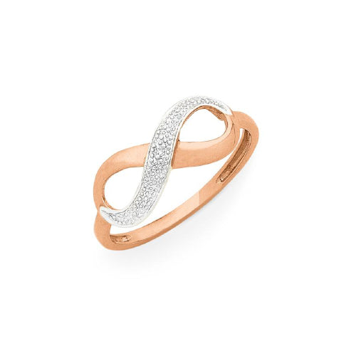9ct rose gold Diamond ring.
