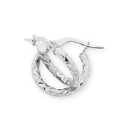 9ct white gold hoop earrings.