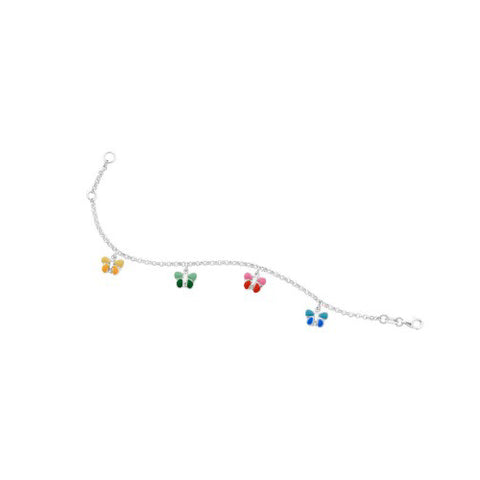 Sterling silver butterfly charm bracelet