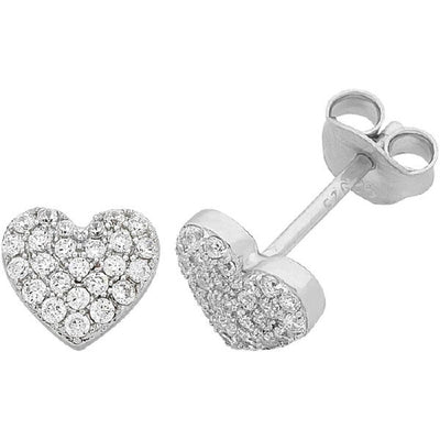 CZ heart earrings
