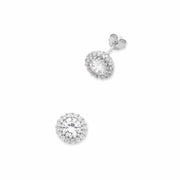 Sterling silver cubic zirconia stud earrings.