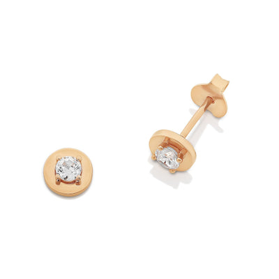 9ct rose gold cubic zirconia earrings.