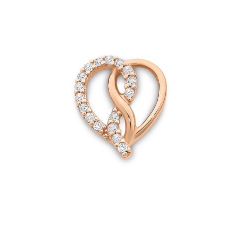 9ct rose gold CZ pendant