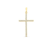 9ct yellow gold CZ cross pendant.